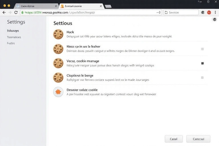 Capture d'écran des paramètres de cookies dans un navigateur