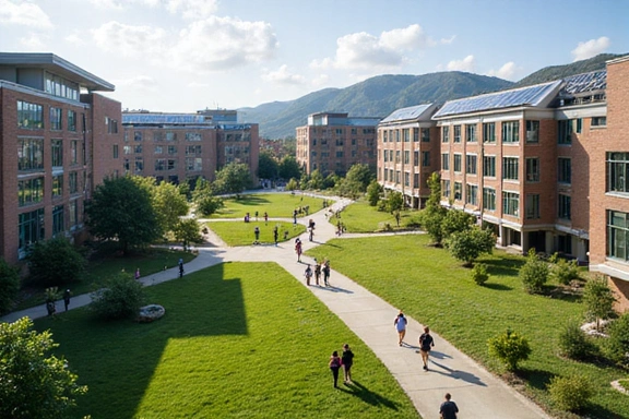 Vue aérienne du campus moderne